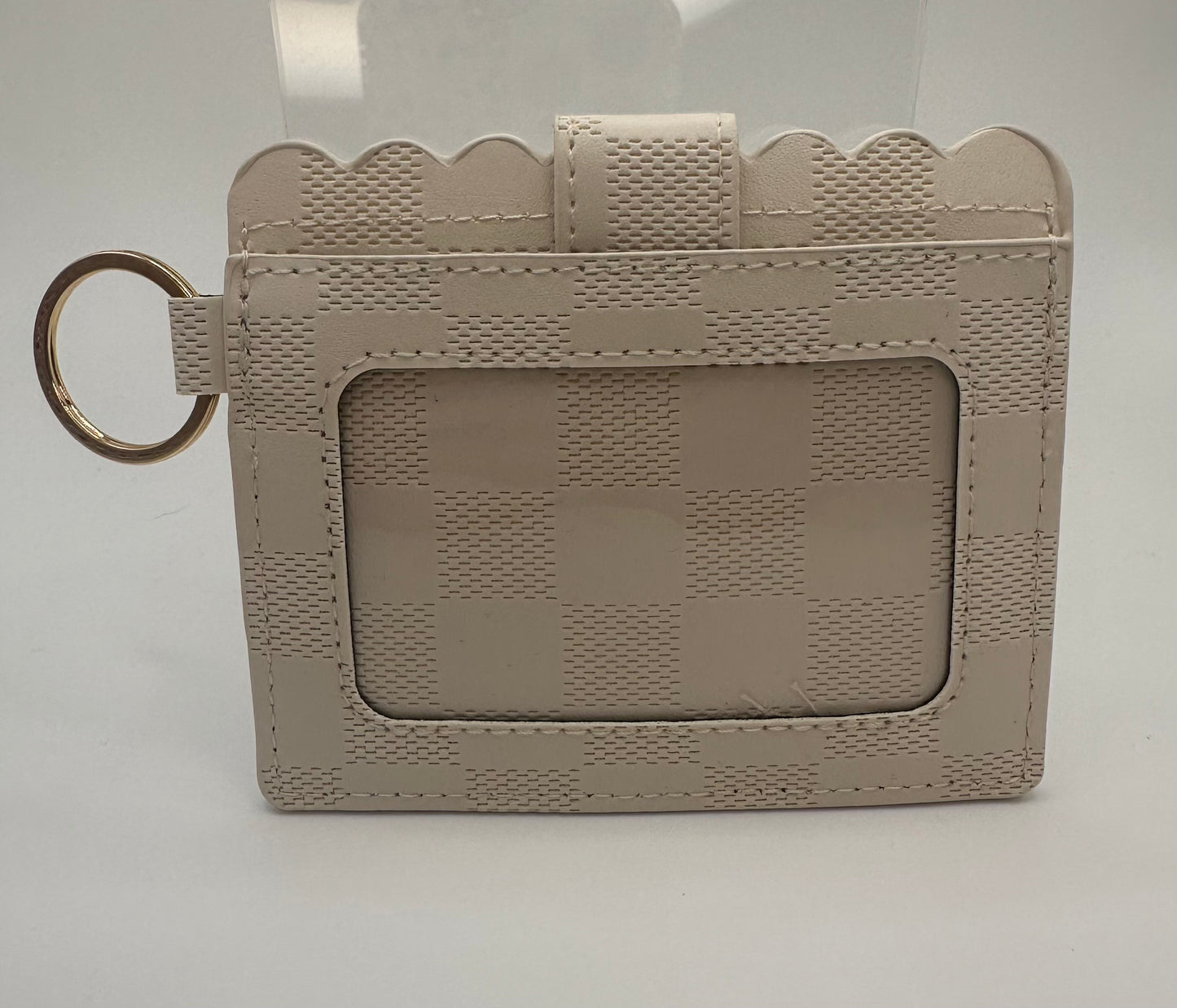 Cream Checkered Wallet