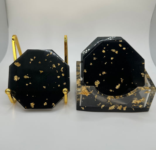 Black and Gold Octagon Set